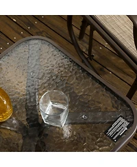 Flynama 3 Piece Outdoor Glider Chair with Coffee Table Bistro Set, 2 Patio Rocking Swing Chairs with Breathable Sling Fabric