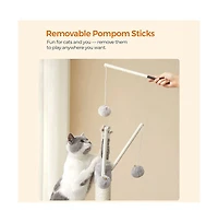 46.5-Inch Cat Tree with Cat Cave, 2-in-1 Scratching Ramp, Removable Toy Sticks, Anti-Tip Kit