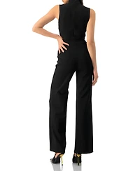 Ivonne Women's High-Neck Jumpsuit with See-Though Neckline