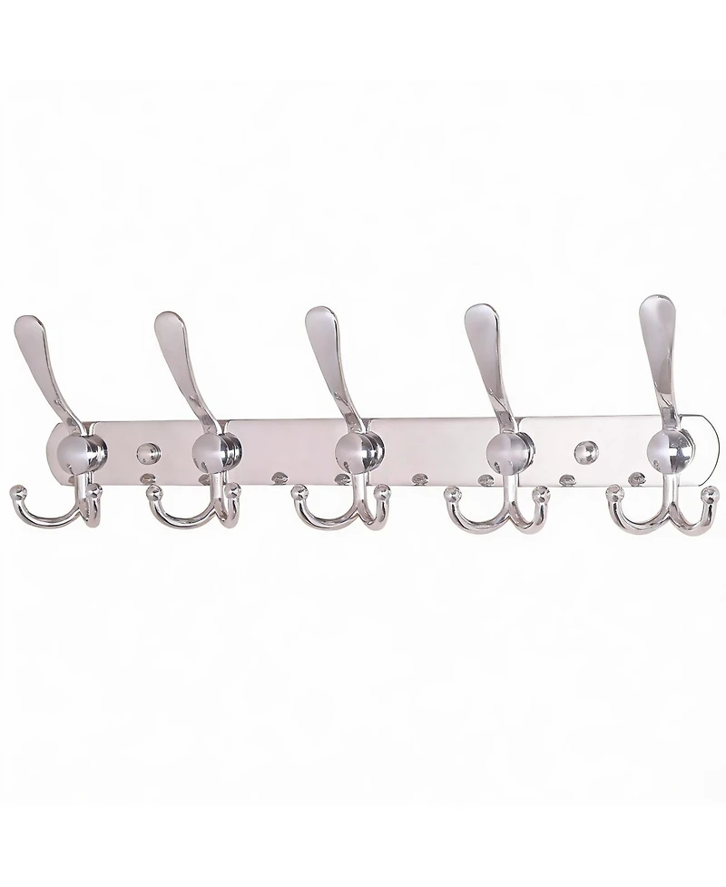 Yigii Heavy Duty 5-Tri Hook Wall Rack for Coats, Hats, Towels, Purse, Scarfs, Robes