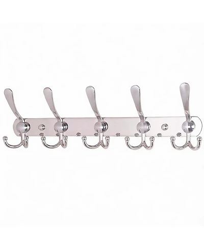 Yigii Heavy Duty 5-Tri Hook Wall Rack for Coats, Hats, Towels, Purse, Scarfs, Robes