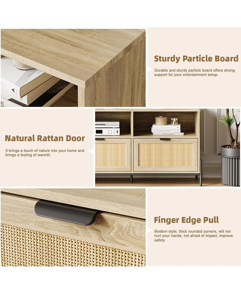 gaomon Tv Stand for 75 inch Tv, Entertainment Center with Storage, 65 Inch Tv Console Table with 3 Drawers