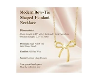 Rachel Glauber Modern Bow-Tie Shaped Pendant Necklace in 14K Gold Plated