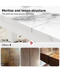 Gaomon Kitchen Table 79 Inch Industrial Dining Table Large Rectangle Kitchen Table