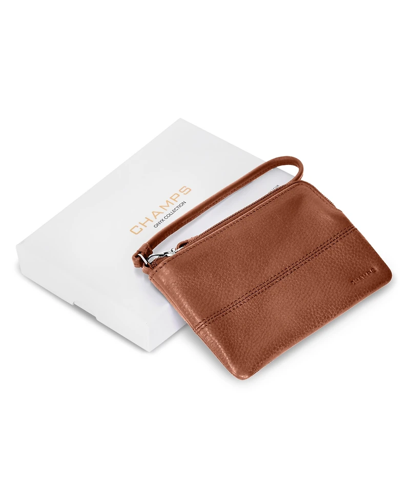 Champs Onyx Collection 6" Leather Wristlet