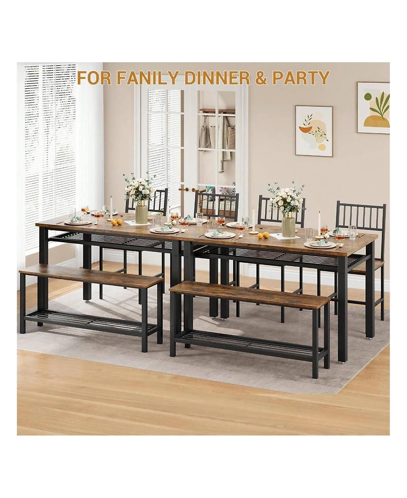 gaomon Kitchen Table 4 Pieces Dining Table Set For 4 People Kitchen Table for Dining Room, Home Office, Living Room