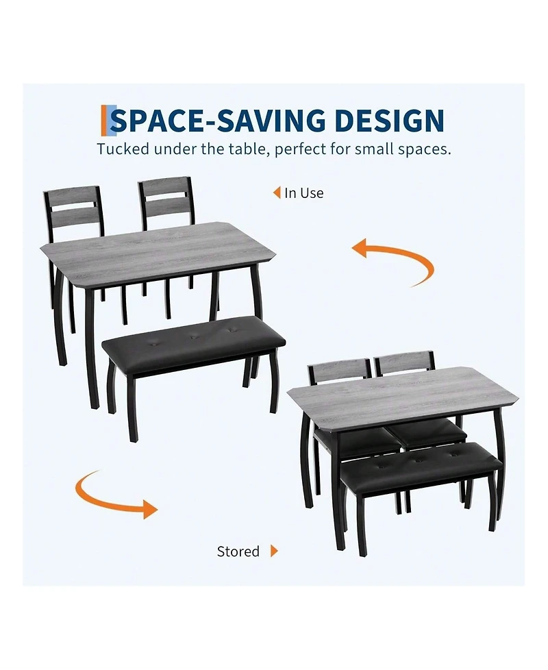 Gaomon Kitchen Table Home Dining Table Set For 4 Wooden Kitchen Table for Dining Room, Home Office, Living Room