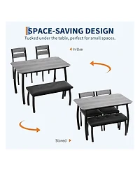 Gaomon Kitchen Table Home Dining Table Set For 4 Wooden Kitchen Table for Dining Room, Home Office, Living Room