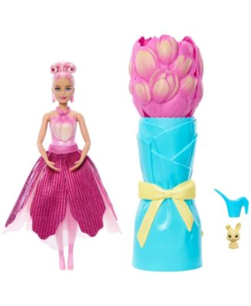 Barbie Petal Pop Scented Fashion Doll With Tulip Dress Reveal Accessories