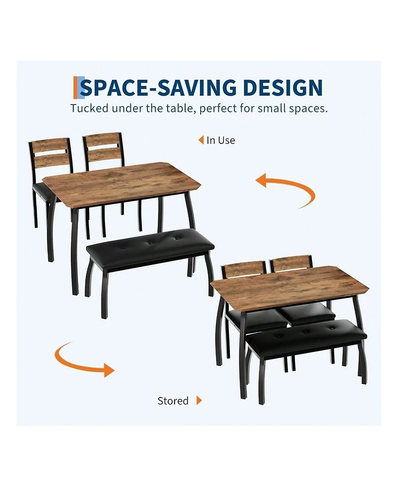 Gaomon Kitchen Table Home Dining Table Set For 4 Wooden Kitchen Table for Dining Room, Home Office