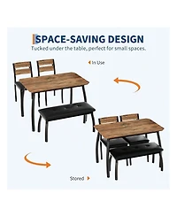 Gaomon Kitchen Table Home Dining Table Set For 4 Wooden Kitchen Table for Dining Room, Home Office