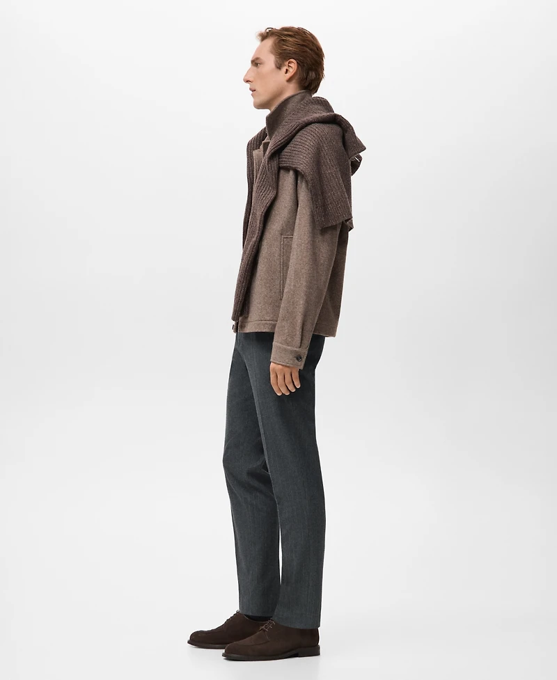 Mango Men's Slim-Fit Flannel Pants