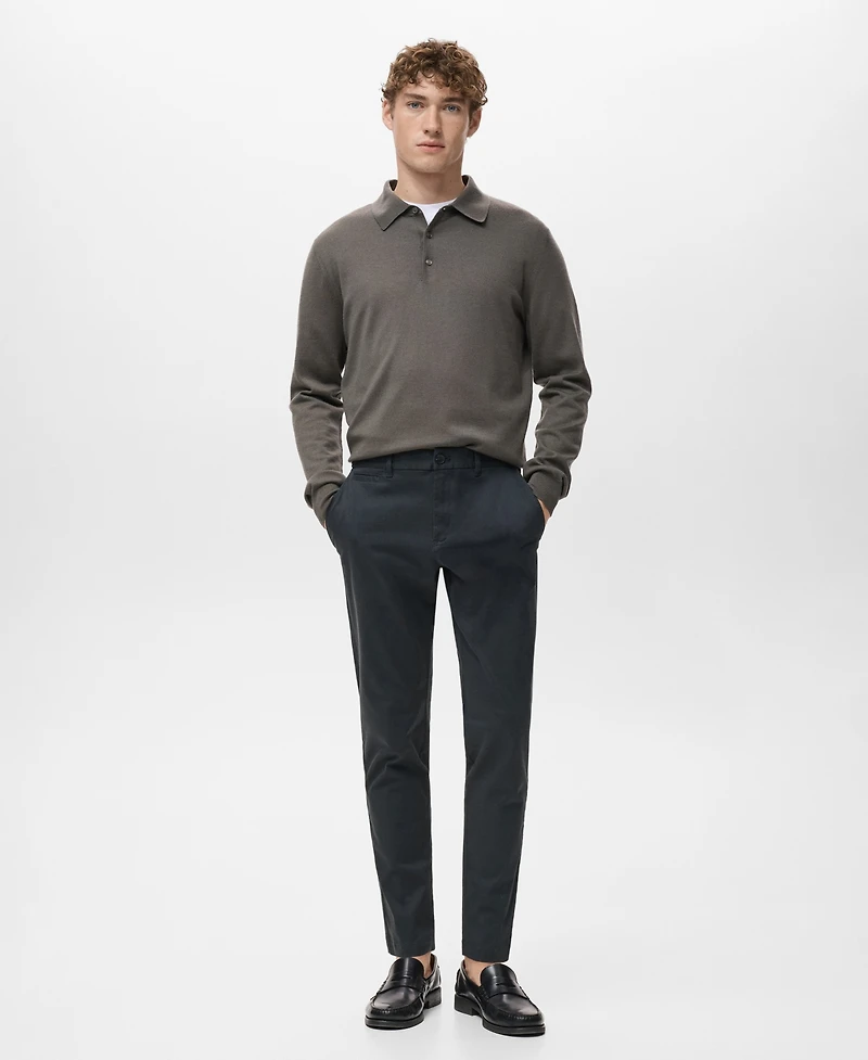 Mango Men's Prato Cropped Tapered Chino Pants