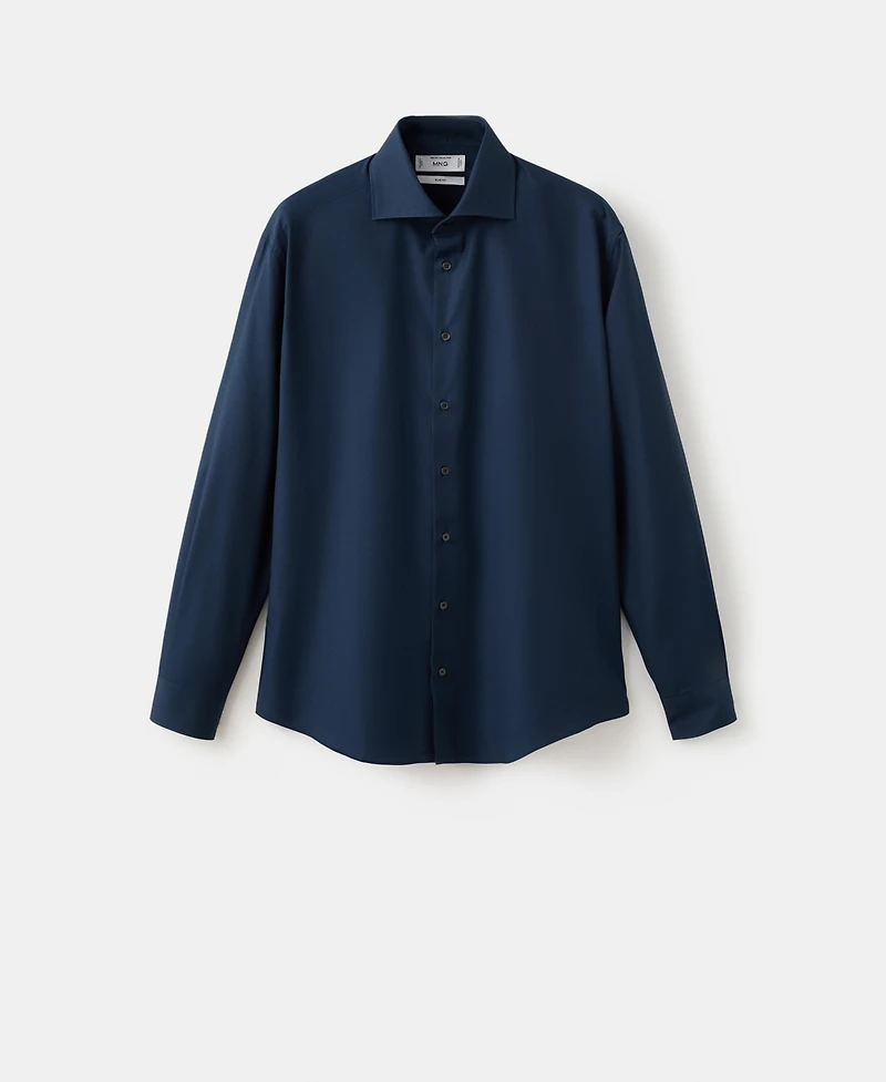 Mango Men's Slim-Fit Cotton Poplin Dress Shirt