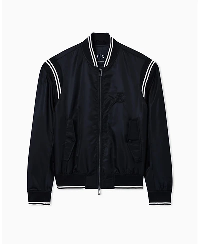 A|X Armani Exchange Men's Varsity Bomber with Back Graphic Jacket