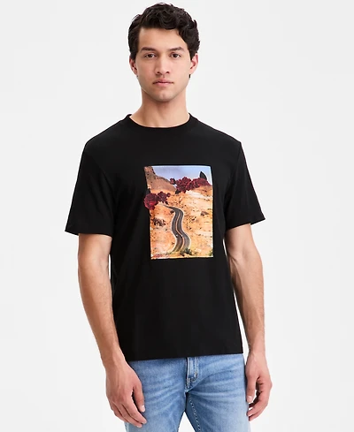 Hugo Boss Men's Cotton Bikers & Roses Logo Graphic T-Shirt