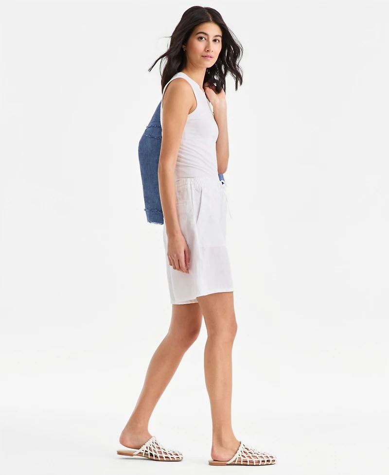 Charter Club Women's 100% Linen Drawstring Shorts, Macy's Exclusive