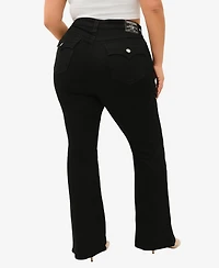 True Religion Plus Joey Flare Mid Rise Flap Jeans