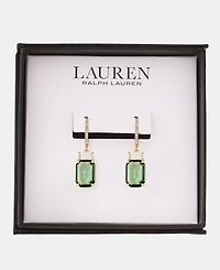 Lauren Ralph Gold-Tone Boxed Blue Stone Drop Earrings
