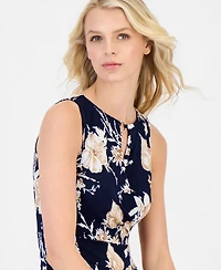 Sandra Darren Petite Floral Keyhole-Neck Maxi Dress