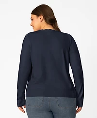 Melissa Paige Plus Size Scalloped Trim Button Front Cardigan, Macy's Exclusive