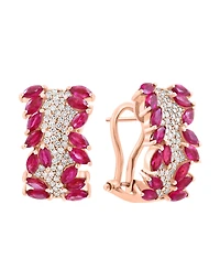 Effy Ruby (3-5/8 ct. t.w.) and Diamond (1/2 ct. t.w.) Earrings in 14k Rose Gold