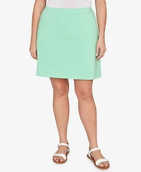 Hearts Of Palm Plus Solid Tech Stretch Pull On Skort