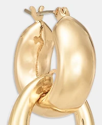 Lauren Ralph Lauren Gold-Tone Puffy Hoop Drop Earrings