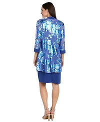 Rm Richards Women's Foil Printed Swing Jacket & Tank Dress, 2-Piece Set