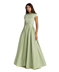 Mac Duggal Women's Embellished Satin Cap Sleeve Ball Gown