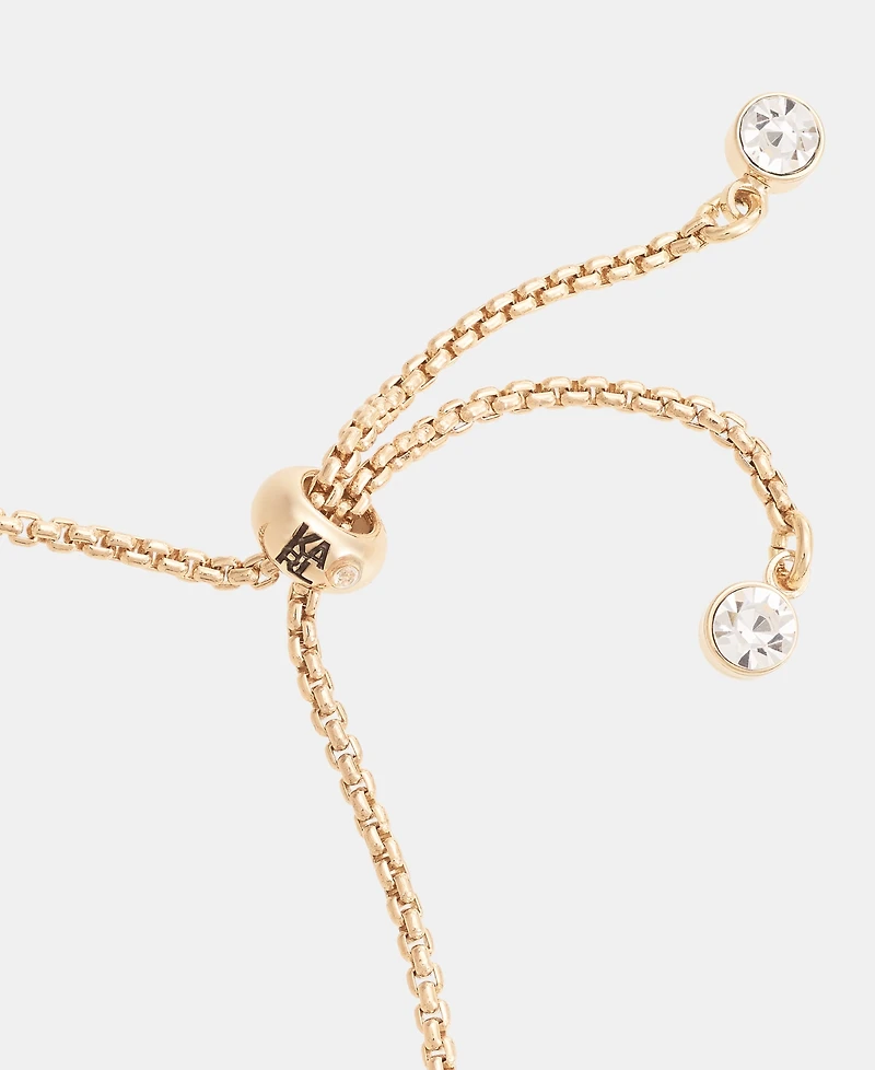 Karl Lagerfeld Paris Glass Pearl Charm Slider Bracelet