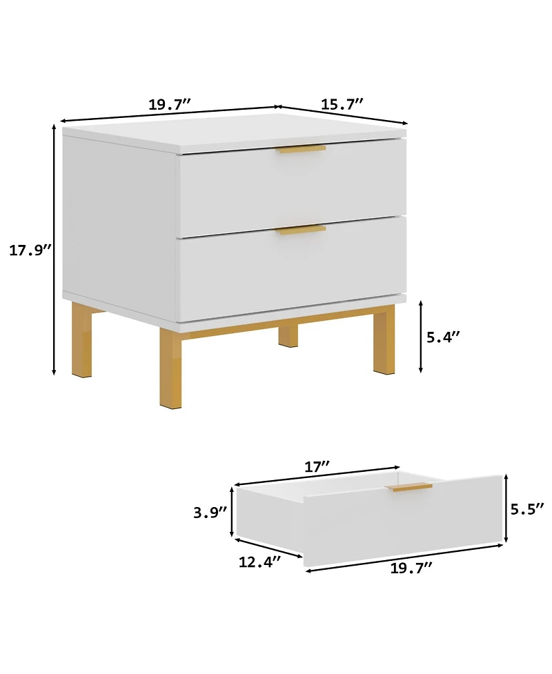Homsee 5-Drawer White Wood Chest of Drawer Accent Storage Cabinet Organizer