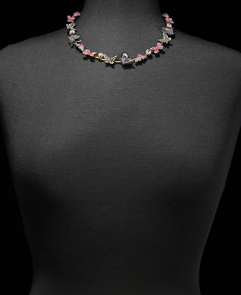 Anne Klein Crystal Butterfly Collar Necklace, 16" + 3" extender
