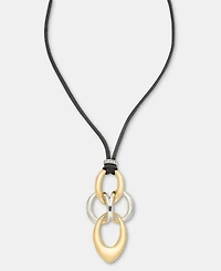 Anne Klein Linked Suede Cord Pendant Necklace, 32" + 3" extender