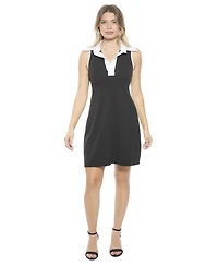 24seven Comfort Apparel Women's Sleeveless Flared A-Line Mini Dress