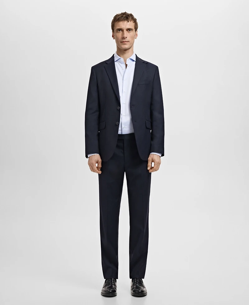 Mango Men's Slim-Fit Twill Fabric Dress Shirt