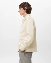 Mango Men's Buttons Wool Overshirt