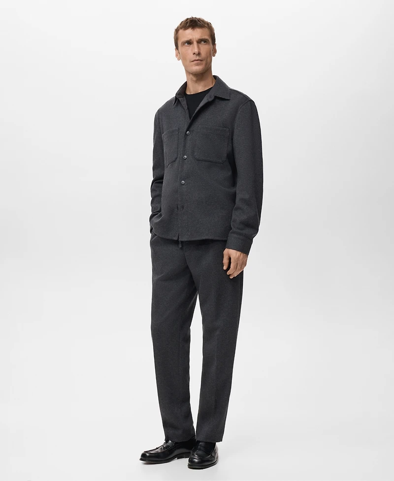 Mango Men's Pockets Flannel Overshirt