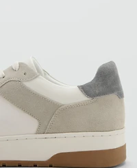 Mango Men's Combined Leather Trainers