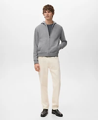 Mango Men's Textured Hooded Sweatshirt