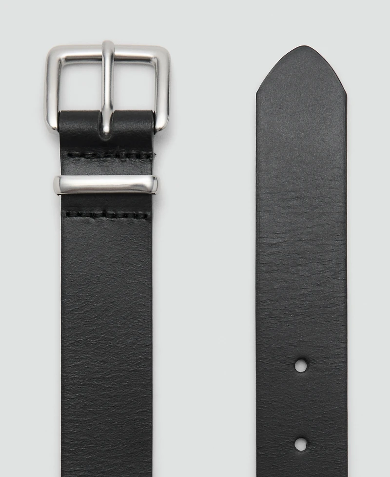 Mango Men's Buckle Leather Belt