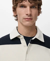 Mango Men's Striped Polo Sweatshirt