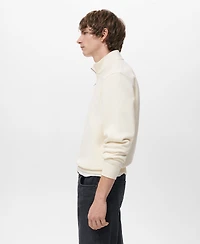 Mango Men's Regular-Fit Cotton Zipper Sweatshirt