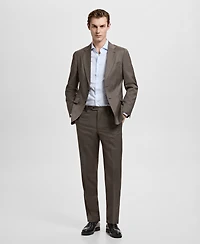 Mango Men's Slim Fit Cotton Striped Dress Shirt