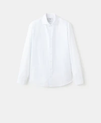 Mango Men's Slim Fit Cotton Striped Dress Shirt