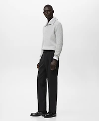 Mango Men's Wool-Blend Zipper Sweater