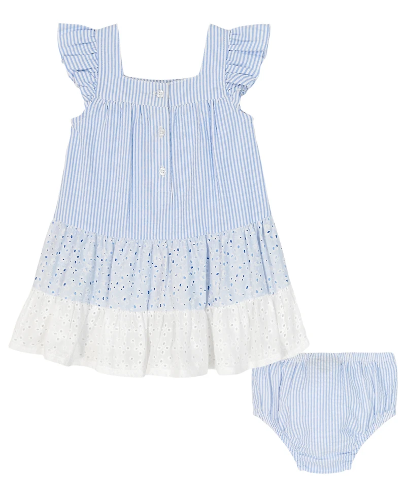 Tommy Hilfiger Baby Girls' Eyelet Dress & Bloomers, 2-Piece Set