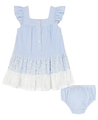 Tommy Hilfiger Baby Girls' Eyelet Dress & Bloomers, 2-Piece Set