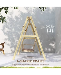 Outsunny 660lbs Porch Swing Frame, Swing Chair Sd Only for Diy Painting