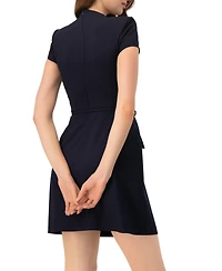 Ivonne Women's Short Dress with Belt And Faux Pockets